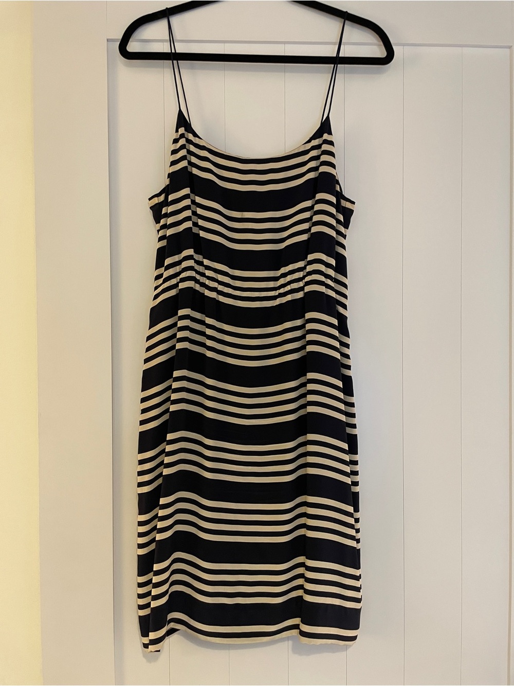 J. Crew Navy & Cream Striped Spaghetti Strap Mini Dress